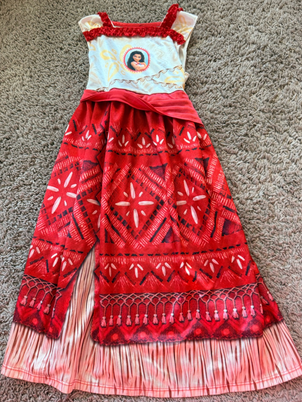 Disney Red and White Moana-Inspired Girls Skirt Dress